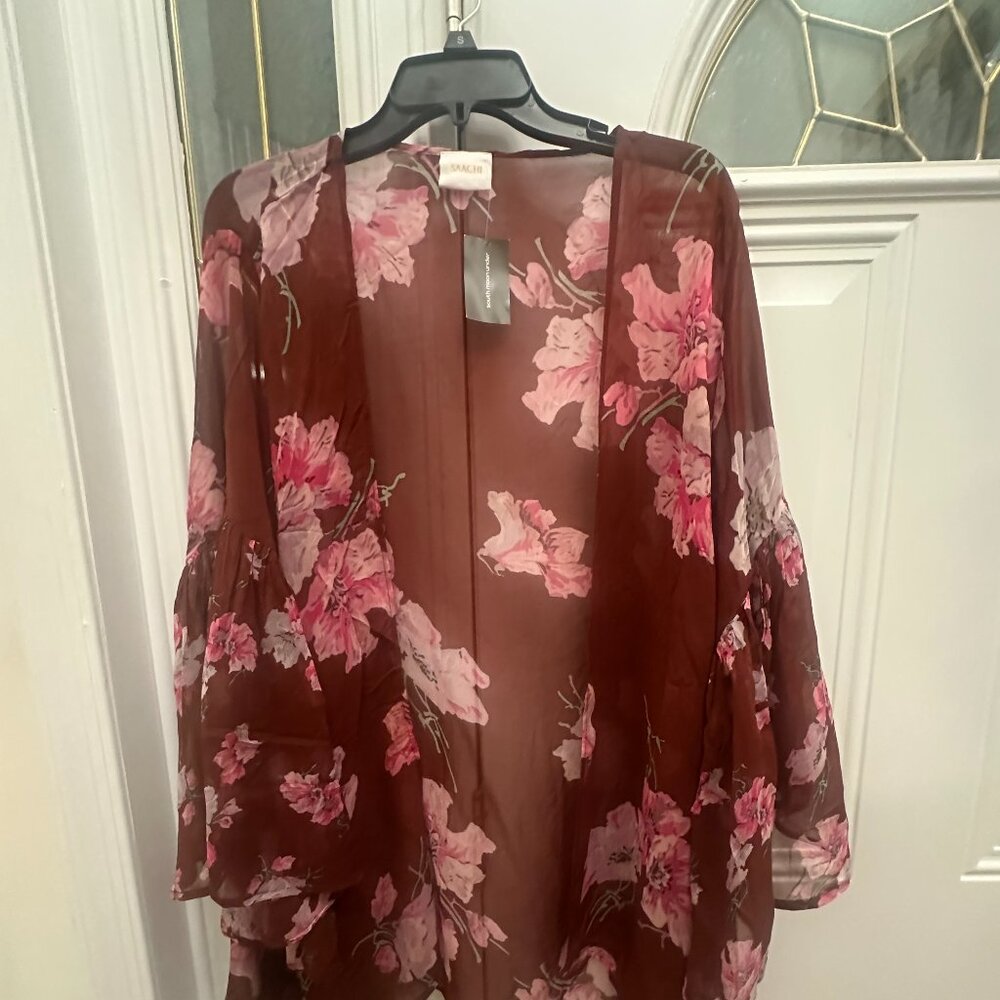 Saachi Burgundy Kimono Cover-Up
